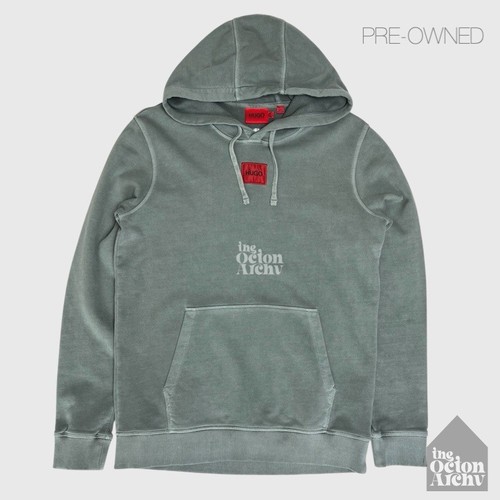 Felpa con cappuccio taglia M Hugo Boss Daratschi214 etichetta logo 'verde sbiadito' usata