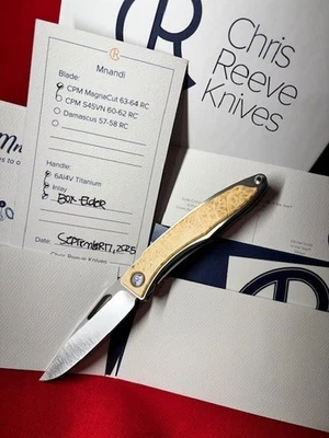 Chris Reeve Knives Mnandi - Box Elder Inlays / MagnaCut Blade ***NEW*** - Image 1 of 3