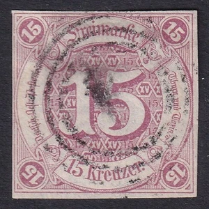 Thurn and Taxis 1859 Southern District 15k Purple SG 66 used (CV £150) - Bild 1 von 1