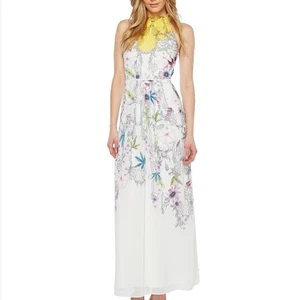 Ted Baker Elly Passion Flower Birds Size 4 Sleeveless High Neck Maxi Dress - Picture 1 of 12
