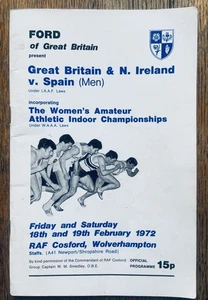 1972 Multi-signed ATHLETICS PROGRAMME - GB & NI v Spain (Men) + Women's Champs. - Picture 1 of 9