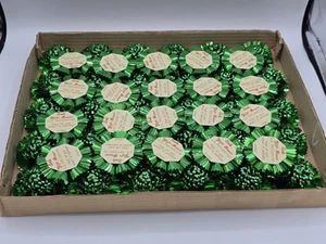Vintage NOS Smile Marke Geschenkschleifen 50ct. Green Metallic Peel & Stick - Bild 1 von 4