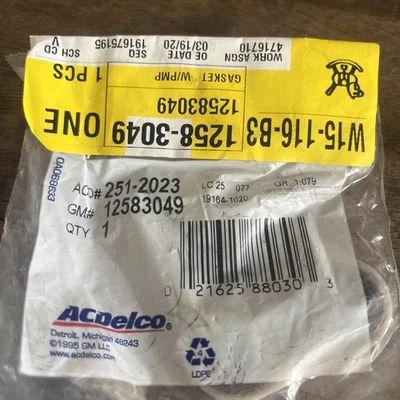 NOS ACDelco 251-2023 GM 12583049 Engine Water Pump Gasket - Image 1 of 4