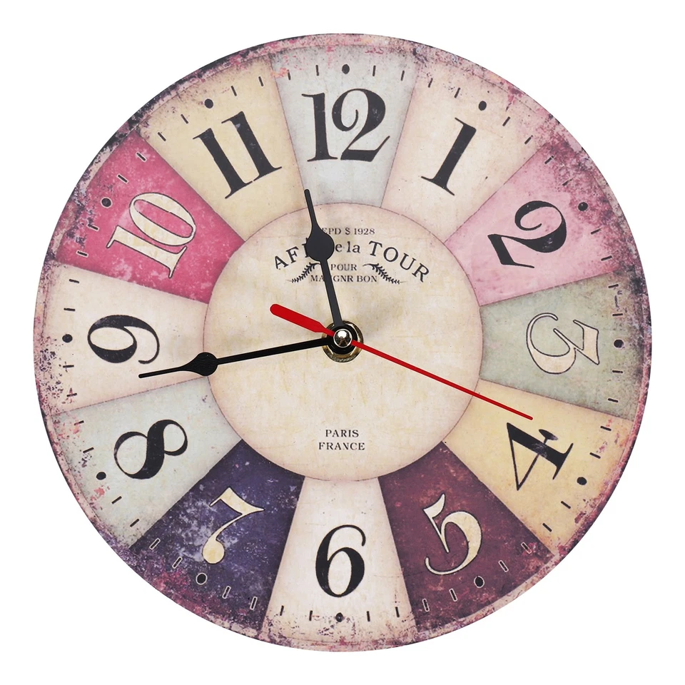  Orologio Da Parete nel Legno  Moderno Vintage  Shabby  Off2377 - Immagine 1 di 1