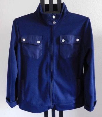 Ralph Lauren Active Jacket Women’s XL Navy Blue Snap Front Pockets Cotton Blend - Image 1 of 3