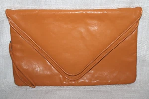 Vintage Clutch Handtasche übergroß senfgelb Doppelumschlag - Bild 1 von 16