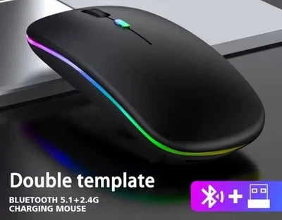 Wireless And Rechargeable Mouse Dual Modes Silent Click Gray Color - Image 1 of 4