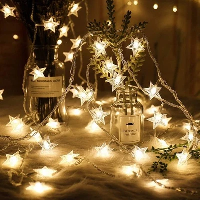 Merdeco Star String Lights, 10ft/3M 20 LED Plug in String Lights Warm White Fair - Image 1 of 4