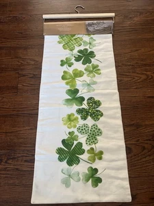 Shamrock Fabric Table Runner 14x72 Cupcakes & Cashmere 100% Linen - Picture 1 of 5