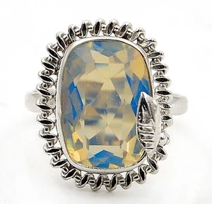 4CT Natural Fire Opalite 925 Solid Sterling Silver Ring Jewelry Sz 6 @19-4 - Picture 1 of 2