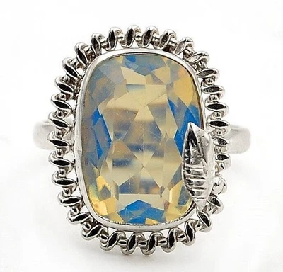 4CT Natural Fire Opalite 925 Solid Sterling Silver Ring Jewelry Sz 6 @19-4 - Image 1 of 2