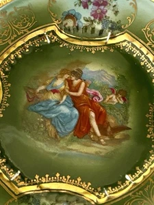 "Plato de porcelana de coleccionista raro antiguo pintado a mano Victoria Austria #169 6,5""" - Imagen 1 de 4