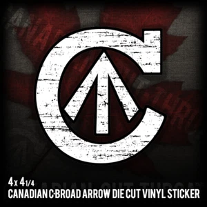C BROAD ARROW CANADIAN MILITARY MARKING VINYL BUMPER STICKER - Bild 1 von 1