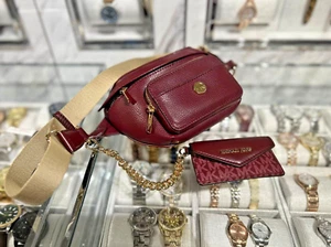 Michael Kors Maisie 2 In 1 Small Leather Waist pack Fanny pack Bag (Oxblood) MK - Picture 1 of 17