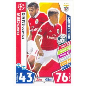 Match Attax Champions League 17/18 - 216 - Franco Cervi / Eduardo Salvio - SL Be