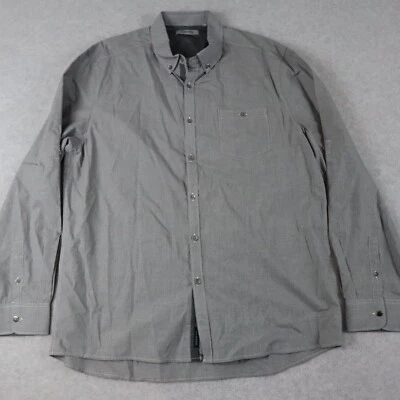 Camisa Kenneth Cole Reaction Para Hombres XL Informal Bolsillo Abotonada Gris Manga Larga Foto 1 de 4