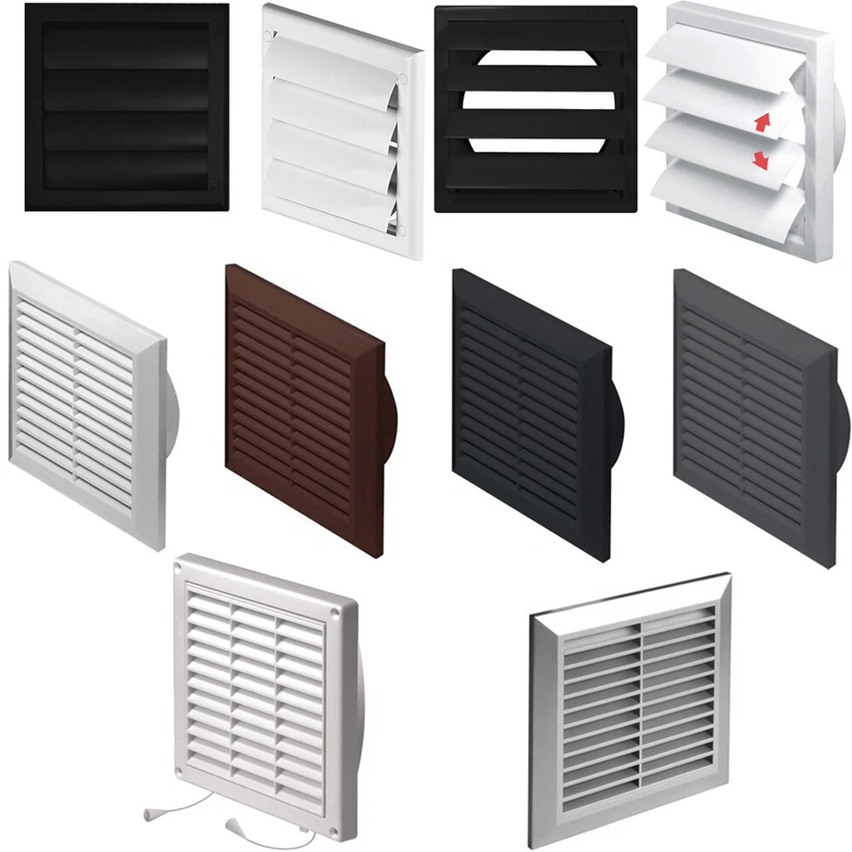 AWENTA Lüftungsgitter Abluftgitter Jalousie / mit Insektennetz Ø 100 125 150 mm Farbe