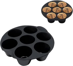Silicone Muffin Pan, 7 Hole Muffin Trays, Air Fryer Muffin Pans for Baking Cupca - Picture 1 of 12
