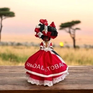 MUÑECA DE COLECCIÓN Trinidad y Tobago Disfraz Nacional Muñeca Artesana Coleccionable Memorabilia - Imagen 1 de 7