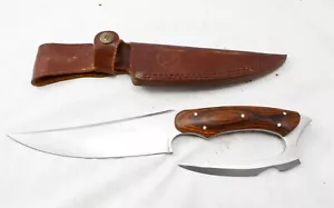 Master Cutlery Fixed Blade Finger Guard Leather Sheath Rosewood Grip Rare Knife - Picture 1 of 9