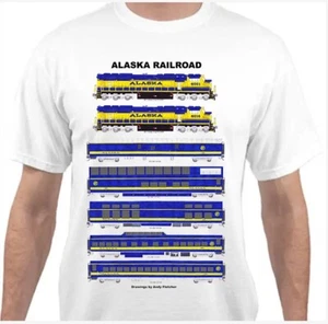 Maglietta Alaska Railroad treno passeggeri ferrovia di Andy Fletcher - Foto 1 di 1