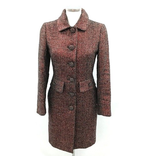Cappotto donna Moschino tweed UK 8 viola grigio perla elegante designer