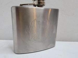 Live to Ride Silver Metal Flask Drink 5 Oz Volume Screw Top Contoured Carry - Picture 1 of 13