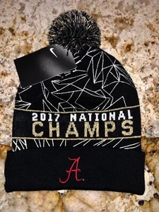 NIKE Alabama Crimson Tide 2017 National Championship Knit Beanie Hat Mens O/S - Picture 1 of 4