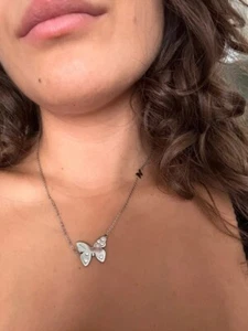 Collana ciondolo farfalla con Swarovski in argento NUOVA - Foto 1 di 5