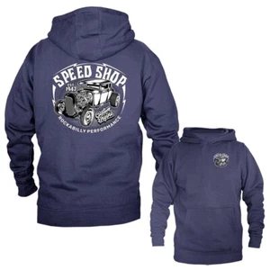 Speed Shop Hot Rod Garage Oldtimer Vintage Auto Auto Pullover Hoodie - Bild 1 von 10