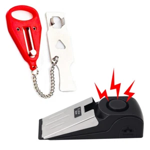 Cerradura de puerta portátil y alarma de parada de puerta de 120 DB para hotel de viaje hogar apartamento - Imagen 1 de 5