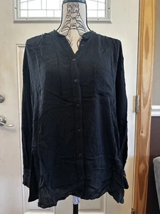 EUC / Free People Button Up Crochet Lace Back LS / Medium - Picture 1 of 6