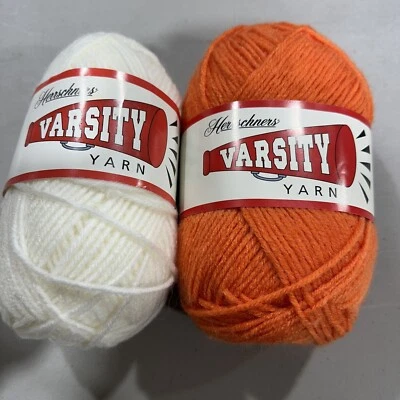 Herrschners Varsity Yarn, Orange & White, lot of 2 (5 oz, 257 yds each) (H20) - Image 1 of 3