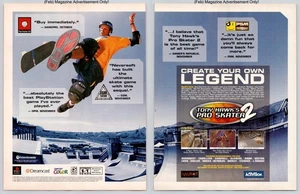 Tony Hawks Pro Skater 2 Playstation Nintendo Sega Promo 2001 2Page Advertisement - Picture 1 of 5
