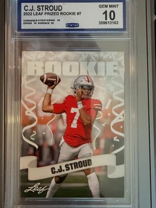 C.J. Stroud 7 | 2022 Leaf Prized Rookie | CCG 10 - Picture 1 of 1