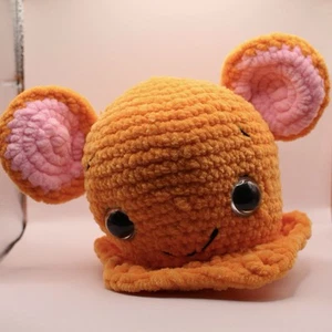 Happy Smiling Dumbo Oktopus Handarbeit gehäkelt Chenille Garn weich plüschig - Bild 1 von 6