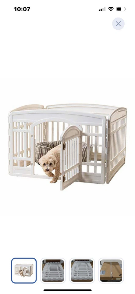 IRIS USA 24 英寸 4 面狗围栏带门,35 x 35 x 24,小狗围栏,狗  — 第 1/4 张图片