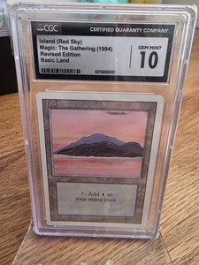 1994 Revised Edition Magic The Gathering Island (Red Sky) CGC 10 - Picture 1 of 2