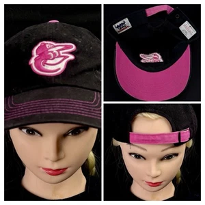 Baltimore Orioles MLB Baseballmütze Kappe Fan Favorit schwarz pink verstellbarer Riemen - Bild 1 von 2