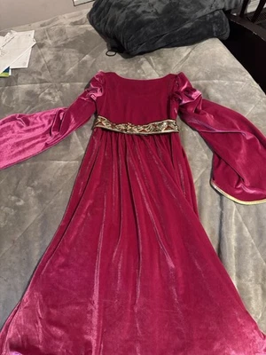 Vestido de baile infantil feminino medieval renascentista princesa fantasias veludo vintage - Imagem 1 de 4