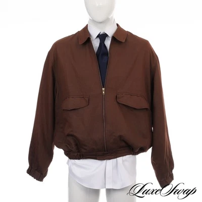 Abrigo bombardero ligero jacquard bicolor castaño Giorgio Armani vintage años 80 90 42 Foto 1 de 4