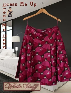 White Stuff Floral Raspberry Pink Skirt Pleats Cotton Lined Size 12-14 PERFECT - Picture 1 of 5