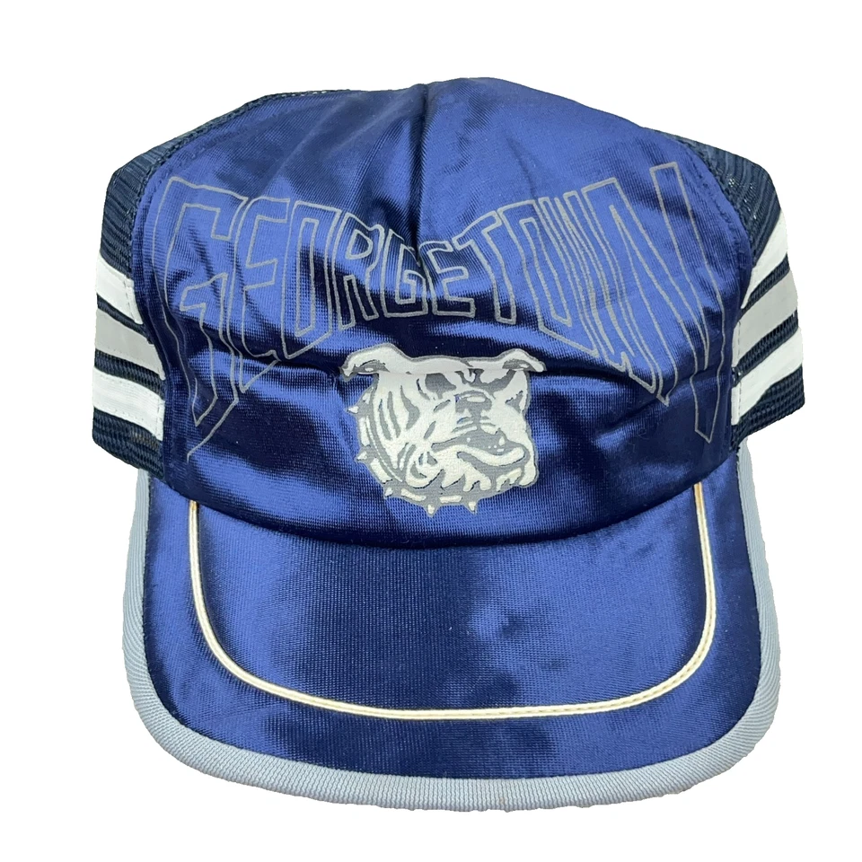 Vintage Georgetown Hoyas Trucker Hat Cap Snapback 3 Stripe 80s Made In USA Mesh - Image 1 of 4