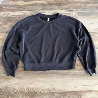 Толстовка Lululemon Ribbed Softstreme большая укороченная Crew черная размер 6 - Изображение 1 из 4