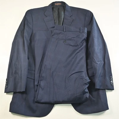Peter Millar 44R 38x32 Azul Cuadros 100% Lana Hombre Chaqueta Pantalones Traje Foto 1 de 4