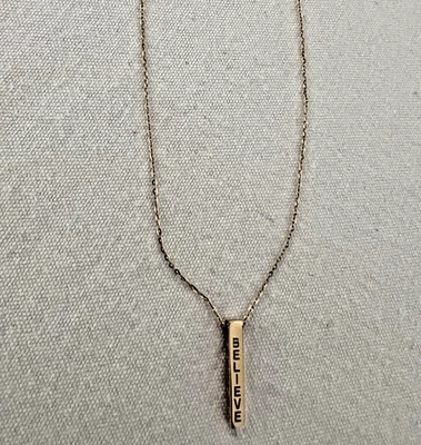 14K Yellow Gold Chain Necklace w/“FAITH BLESSED HOPE BELIEVE” Charm Pendant 2.5g - Image 1 of 4