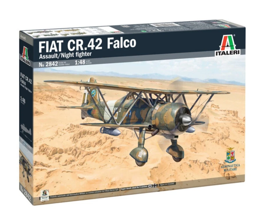 FIAT CR.42 FALCO ASSAULT/NIGHT FIGHTER KIT 1 48 Italeri Kit Aerei Modellino Nuov