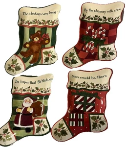 4er SET PORTMEIRION "WEIHNACHTSGESCHICHTE" TELLER IN STRUMPFFORM FÜR TISCH ODER DEKO - Bild 1 von 12