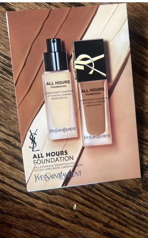 5YSL  All Hours Foundation Flawless Matte Full Coverage 6 Shades Samples - Image 1 of 1