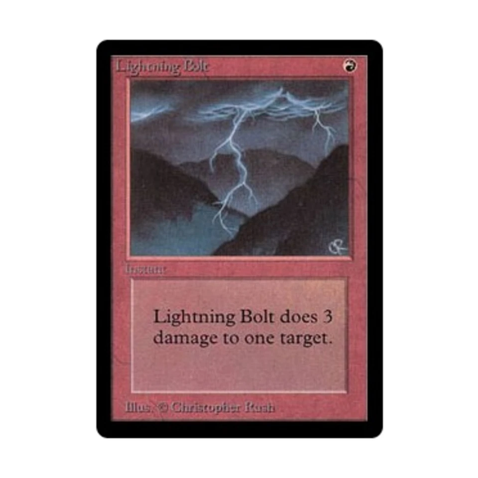 WOTC MtG Beta Lightning Bolt (C) EX- - Image 1 of 1